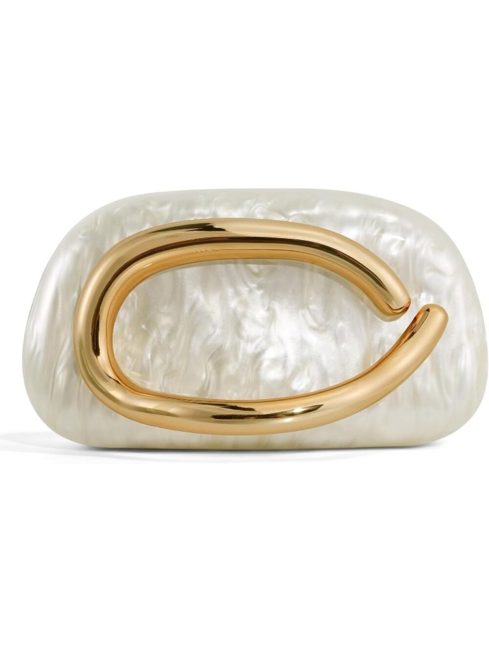 Women's White Marble Acrylic Clutch Chain Handle Formal Evening Purse Bag